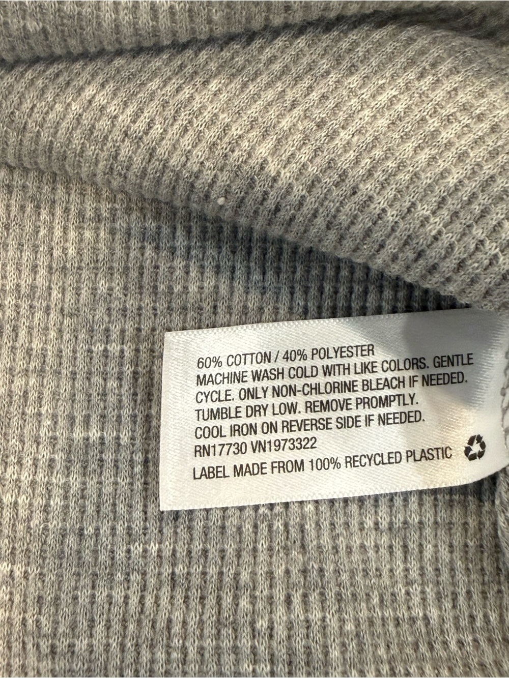 Wild Fable Women’s XS Gray Waffle Knit Cropped Long Sleeve Split Neck Top NWT - Picture 5 of 7